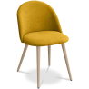 Buy Dining Chair - Upholstered in Fabric - Scandinavian Style - Evelyne Yellow 59261 - in the EU