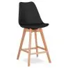 Buy Bar stool Denisse Scandi Style Premium Design With Cushion - Wood Black 59278