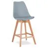 Buy Bar stool Denisse Scandi Style Premium Design With Cushion - Wood Light grey 59278