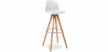 Buy Muriel Scandinavian design Bar stool with cushion - Wood White 59279 - in the EU