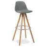 Buy Muriel Scandinavian design Bar stool with cushion - Wood Dark grey 59279