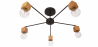 Buy Bellou 5 bulbs ceiling lamp - Wood and metal Black 59296 - in the EU