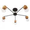 Buy Bellou 5 bulbs ceiling lamp - Wood and metal Black 59296