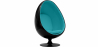 Buy Eny Chair Design Armchair - Black shell -  Fabric Turquoise 59312 - in the EU