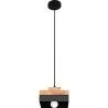Buy Edda Scandinavian pendant lamp - Wood and metal Black 59308