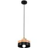 Buy Eigil Scandinavian pendant lamp - Wood and metal Black 59309