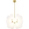 Buy Jacobella 18 bulbs suspension lamp - Metal and glass White 59344