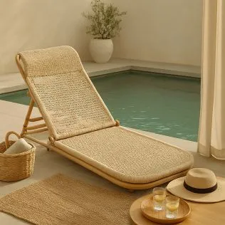 Buy Rattan Boho Bali Garden Deck Chair - Chenai Natural 60307 in the Europe
