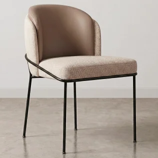 Buy Dining Chair - Upholstered in Fabric - Mina Beige 60644 - in the EU