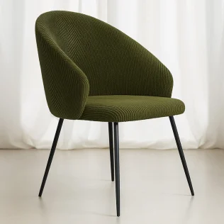 Buy Dining Chair Upholstered in Velvet - Brugges Olive 61449 in the Europe