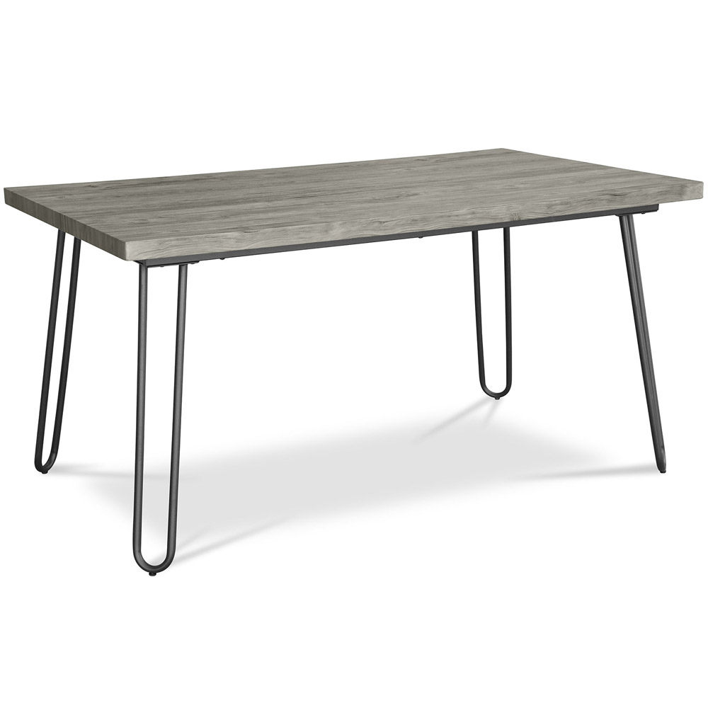  Buy Rectangular Dining Table - Industrial Style - Wood and Metal - 150cm - Hairpin Grey 59465 - in the EU