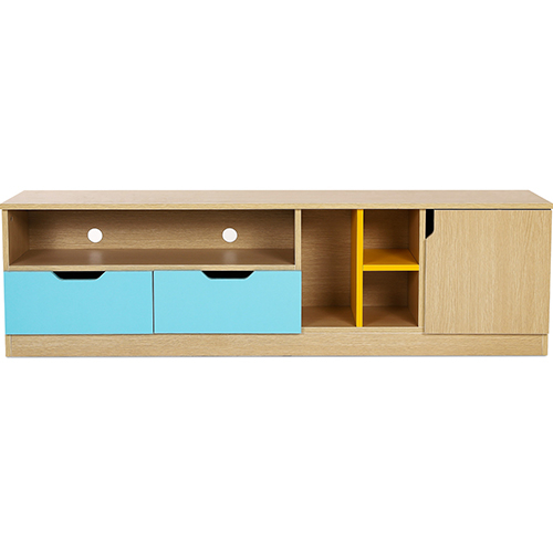 Buy Scandinavian-style blue and yellow TV unit sideboard - Wood Multicolour 59656 - in the EU