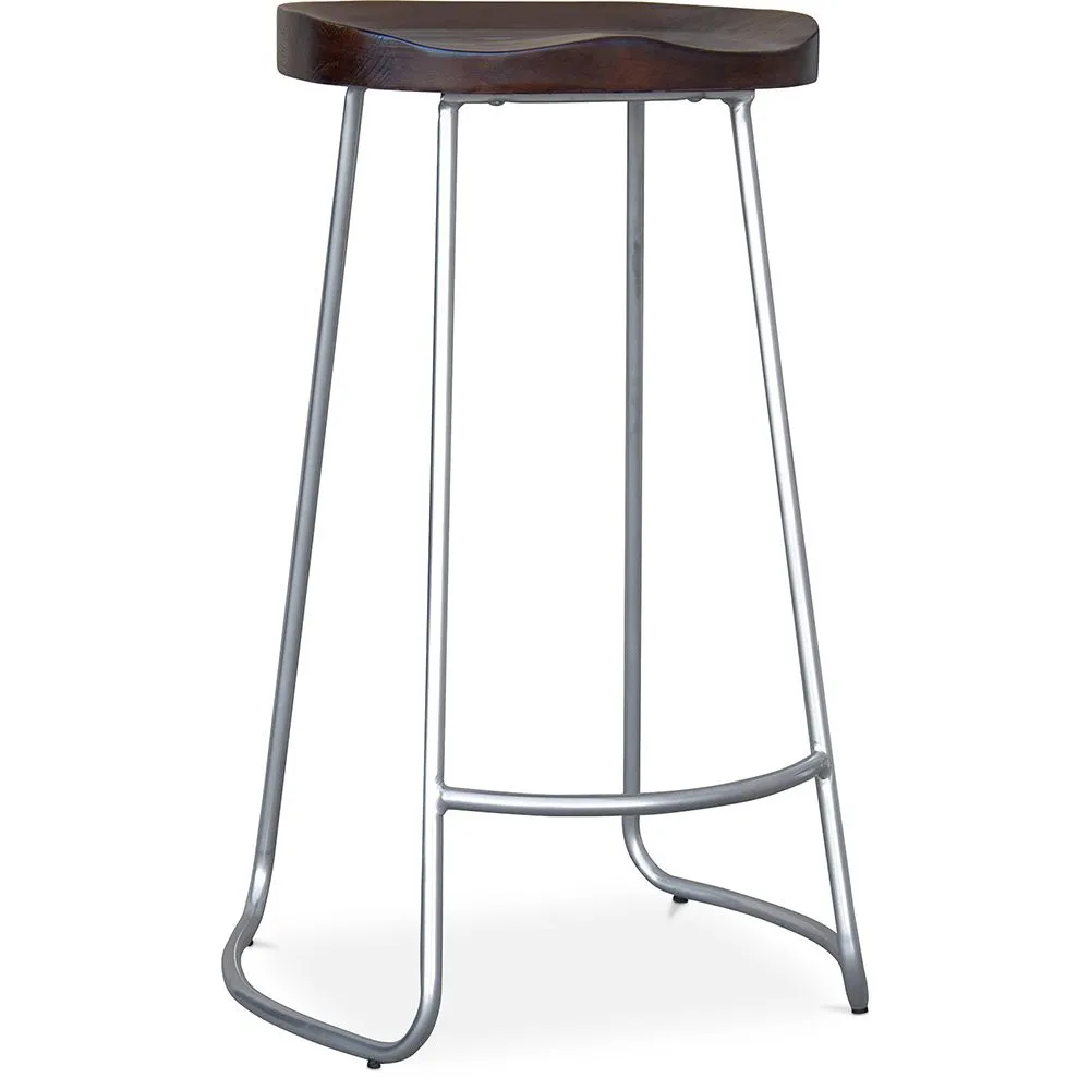  Bar Stool - Industrial Design - Wood and Metal - 76cm - Aiyana image 8