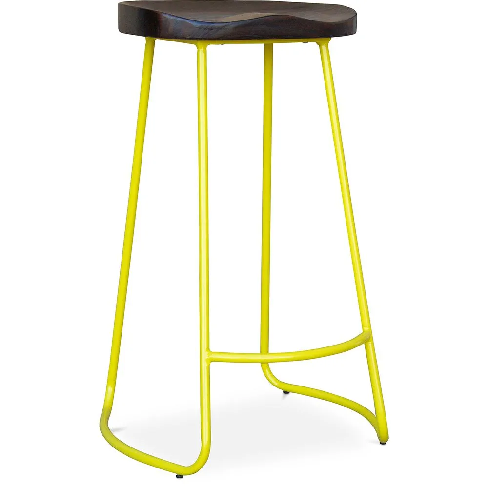  Bar Stool - Industrial Design - Wood and Metal - 76cm - Aiyana image 8