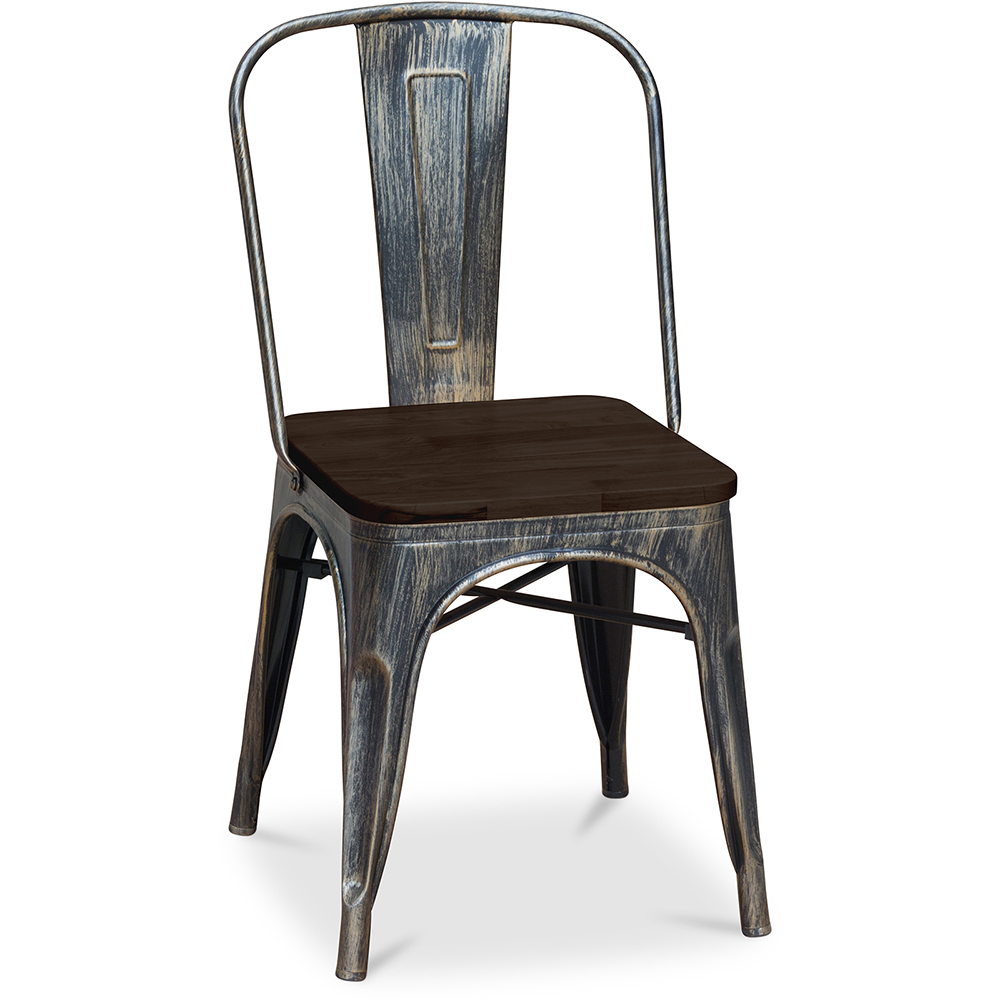  Buy Stylix Square Chair - Metal and Dark Wood Metallic bronze 59709 - in the EU