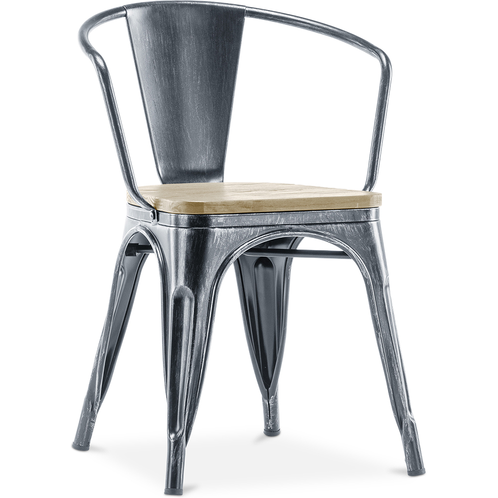  Buy Dining Chair with Armrests - Wood and Steel - Stylix Industriel 59711 - in the EU
