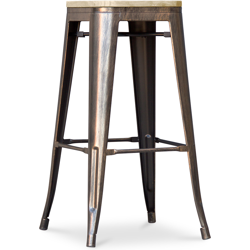  Buy Stylix stool  - Metal and Light Wood - 76cm  Metallic bronze 59704 - in the EU