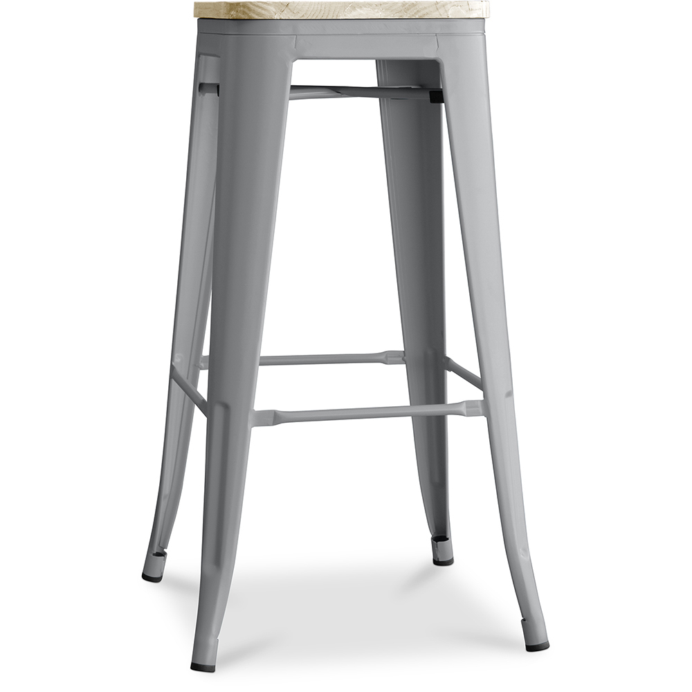  Buy Industrial Design Bar Stool - Steel & Wood - 76cm - Stylix Light grey 59704 - in the EU