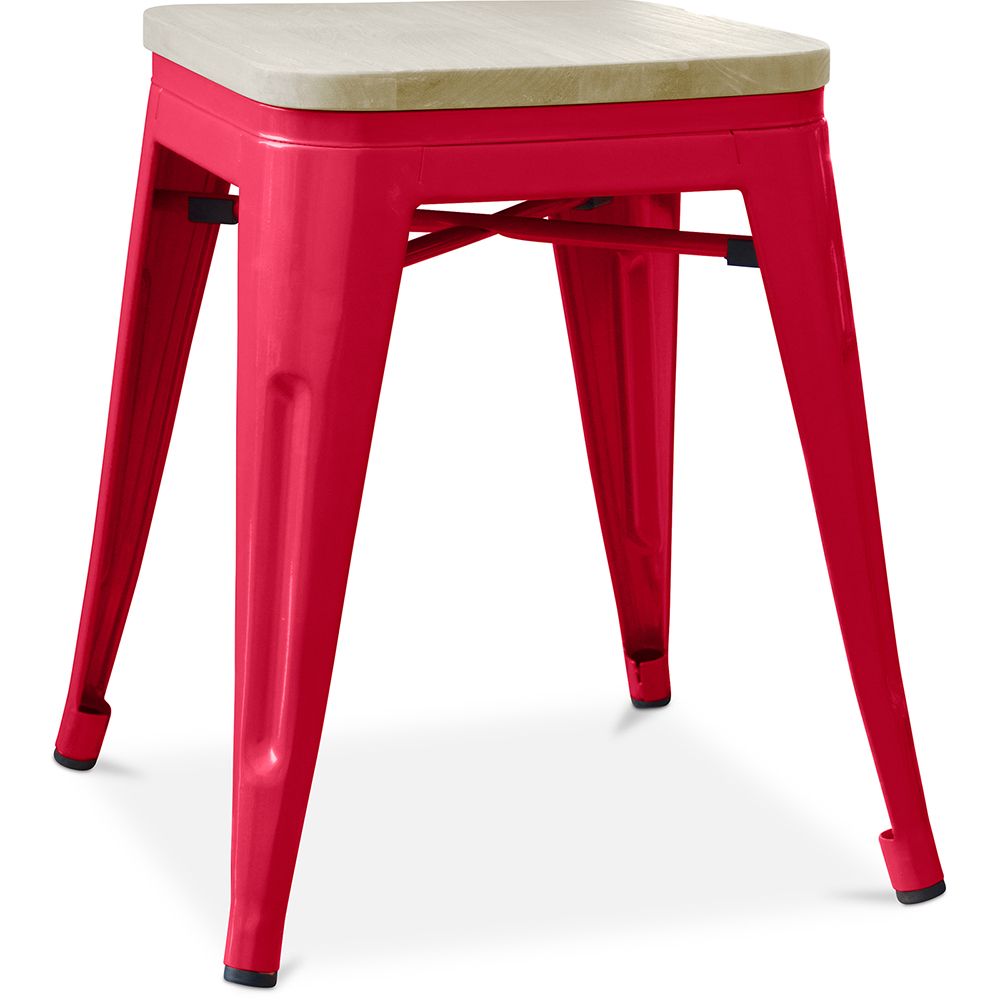 Industrial Design Stool - Wood & Metal - 45cm - Stylix image 8