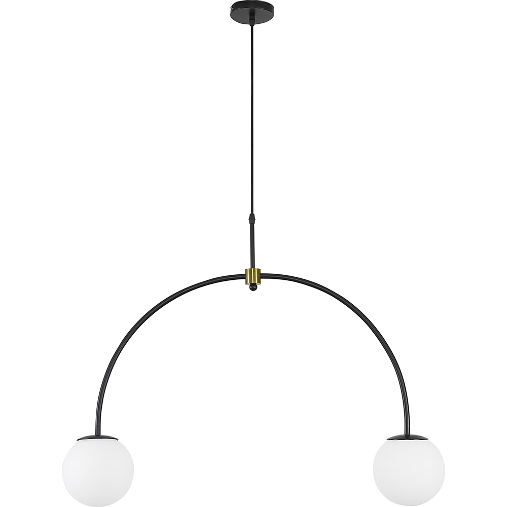  Buy Josephine 2 Bulbs Hanging Lamp - Metal and Glass Black 59623 - in the EU