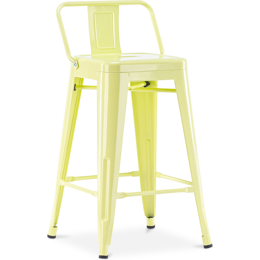  Buy Bar Stool with Backrest Industrial Design - 60cm - Stylix Pastel yellow 58409 - in the EU