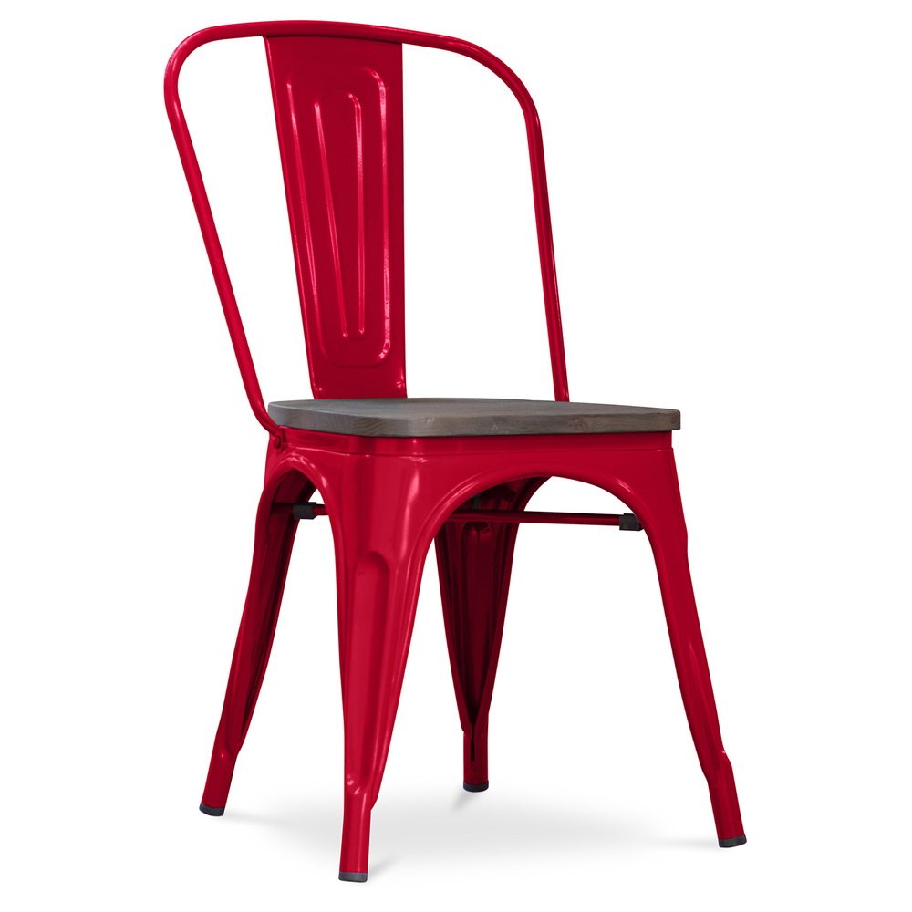  Buy Dining Chair - Industrial Design - Wood and Steel - New Edition - Stylix Red 59804 - in the EU