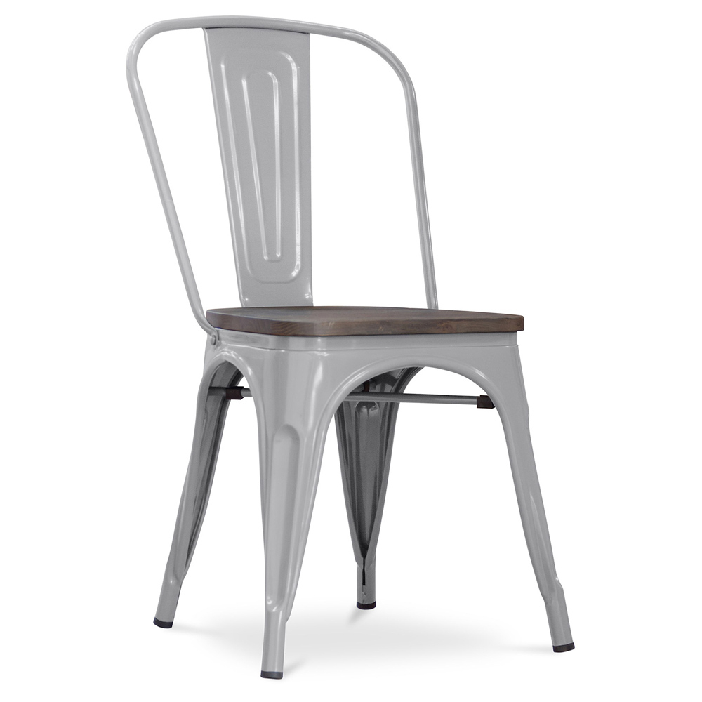  Buy Dining Chair - Industrial Design - Wood and Steel - New Edition - Stylix Light grey 59804 - in the EU