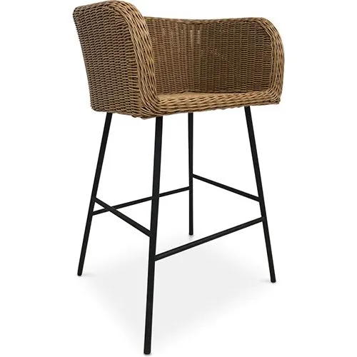 Rattan Stool with Armrests - Boho Bali Design - Ishita image 8