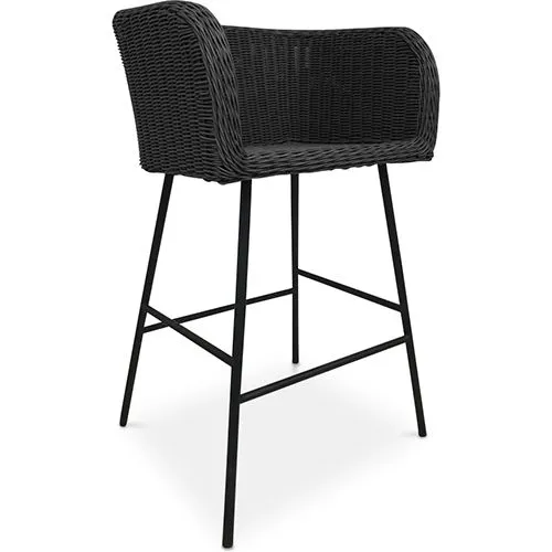 Rattan Stool with Armrests - Boho Bali Design - Ishita image 8