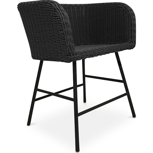  Buy Rattan Dining Chair - Boho Bali Design - Ishita Black 59823 - in the EU