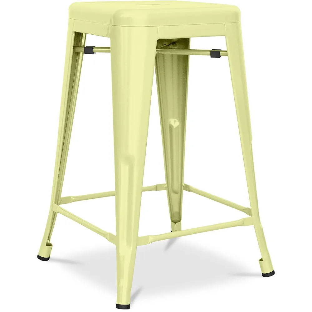 Industrial Design Bar Stool - Matte Steel - 60cm - Stylix image 8