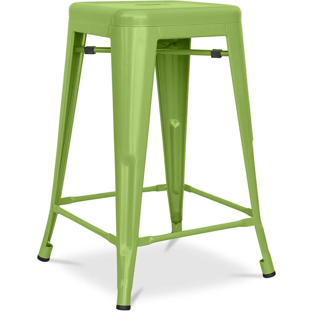 Industrial Design Bar Stool - Matte Steel - 60cm - Stylix image 8