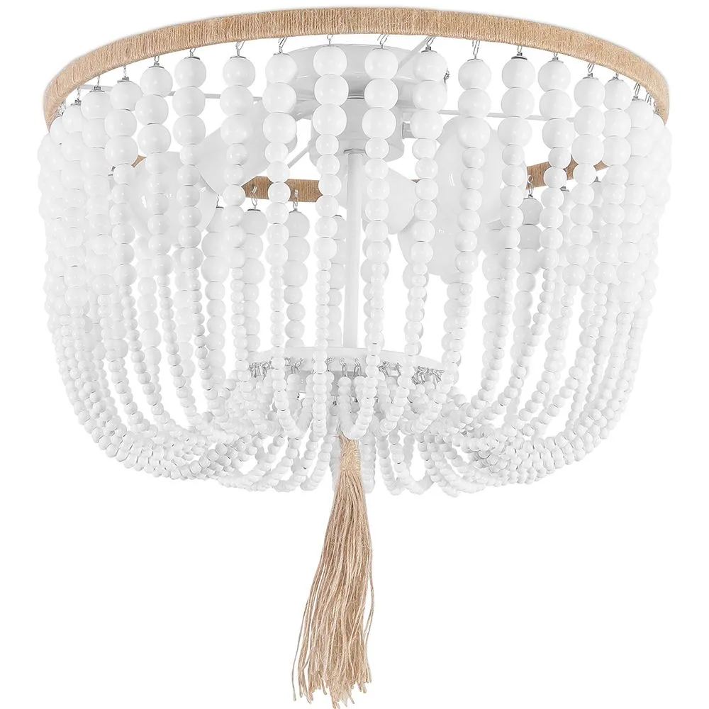 Wooden Ball Ceiling Lamp - Boho Bali Style Plafond - Kanda image 8