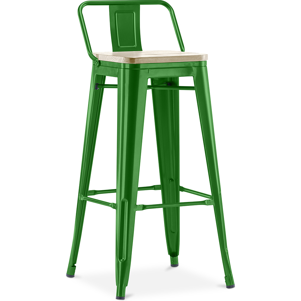  Buy Bar Stool with Backrest - Industrial Design - 76 cm - Stylix Green 59694 - in the EU