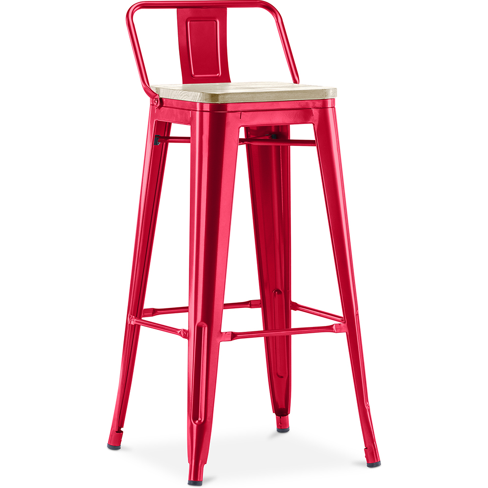  Buy Bar Stool with Backrest - Industrial Design - 76 cm - Stylix Red 59694 - in the EU