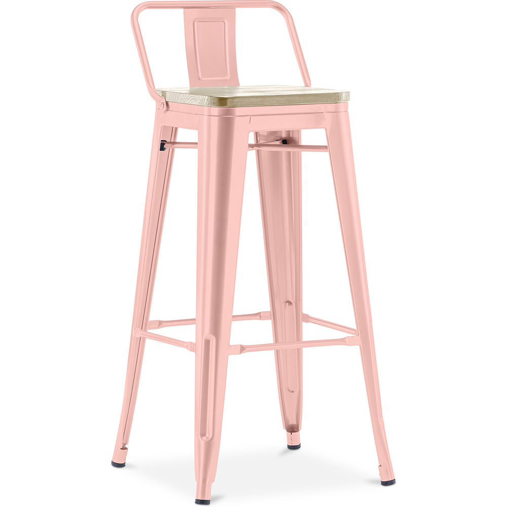  Buy Bar Stool with Backrest - Industrial Design - 76 cm - Stylix Pastel orange 59694 - in the EU