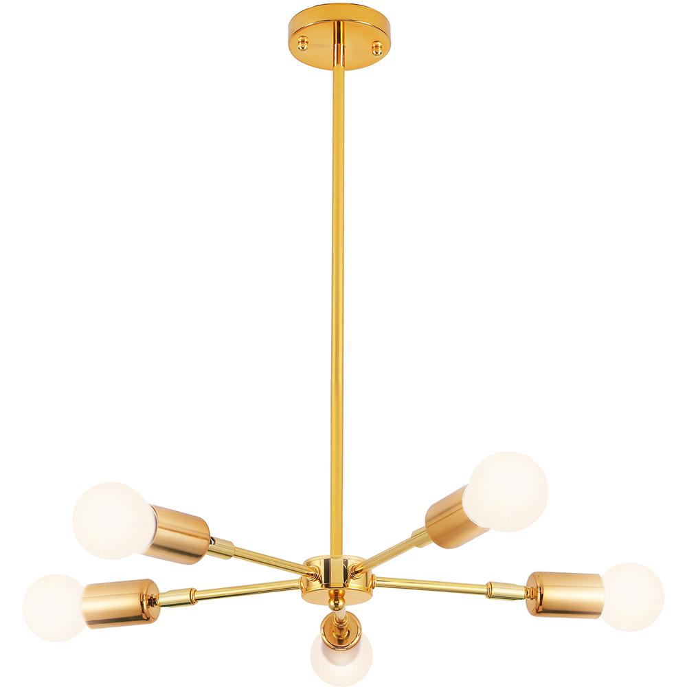  Buy Gold Ceiling Lamp - Design Pendant Lamp - 5 Arms - Tristan Gold 59834 - in the EU