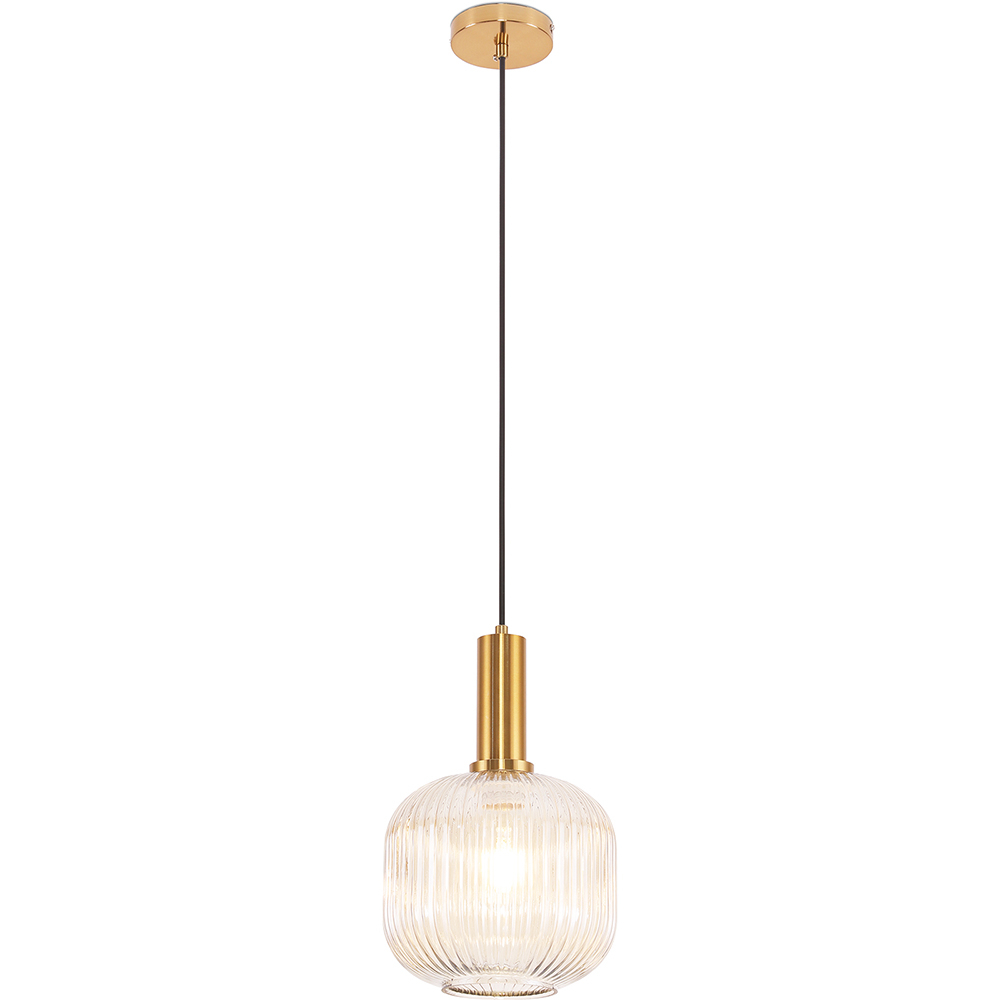  Buy Pendant lamp in vintage style, glass and metal - Amelia Beige 59835 - in the EU