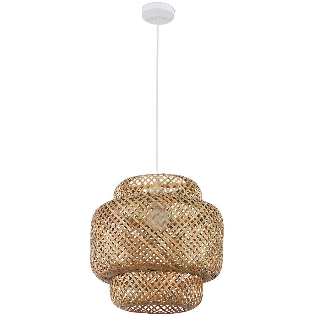  Buy Bamboo Ceiling Lamp - Boho Bali Design Pendant Lamp - Kamon Natural wood 59853 - in the EU