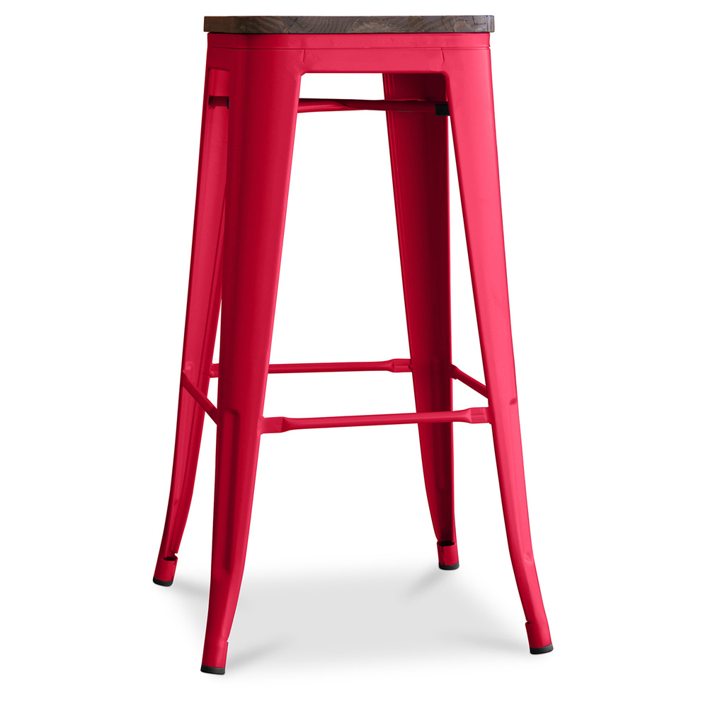  Buy Industrial Design Bar Stool - Wood & Steel - 76cm - Stylix Red 99954406 - in the EU