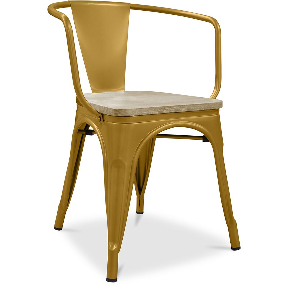 Dining Chair with Armrests - Wood and Steel - Stylix image 8