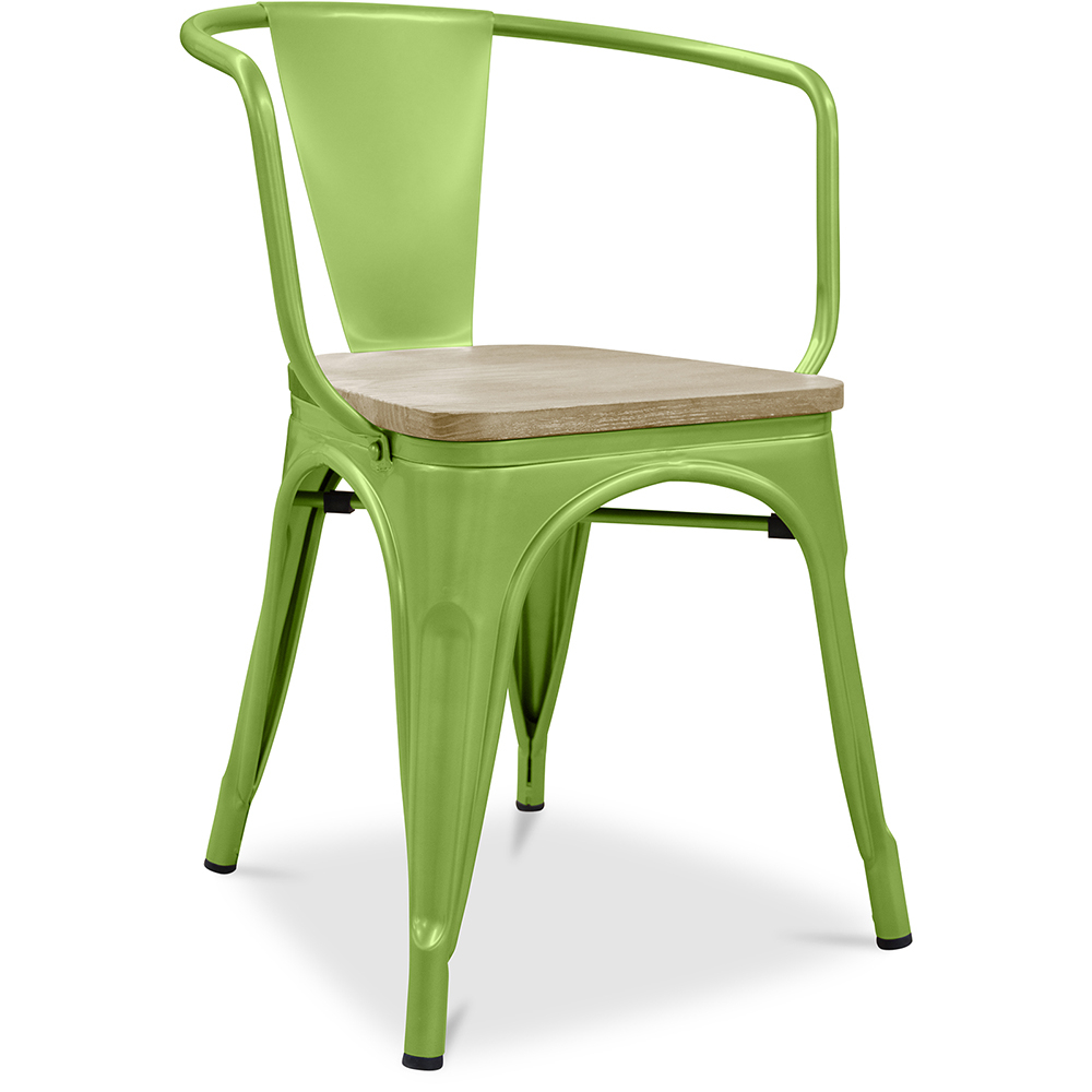  Buy Dining Chair with Armrests - Wood and Steel - Stylix Light green 59711 - in the EU