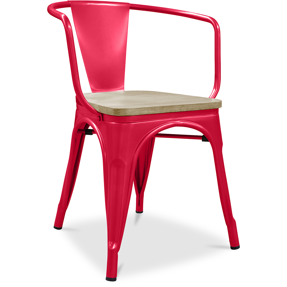  Buy Dining Chair with Armrests - Wood and Steel - Stylix Red 59711 - in the EU