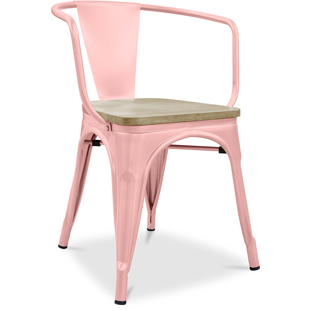  Buy Dining Chair with Armrests - Wood and Steel - Stylix Pastel orange 59711 - in the EU