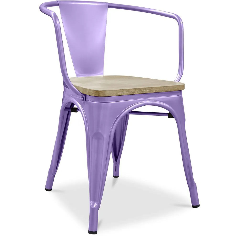 Dining Chair with Armrests - Wood and Steel - Stylix image 8