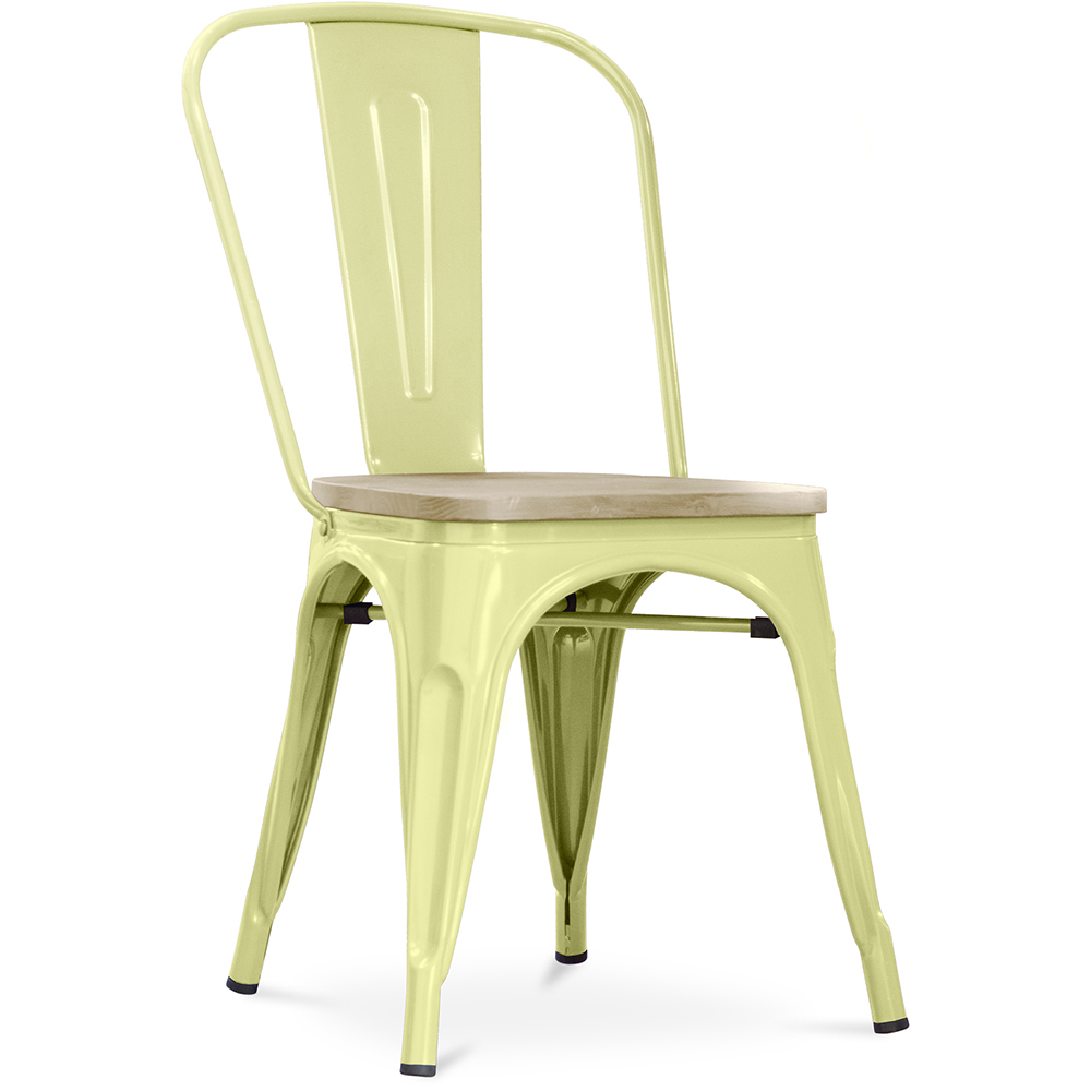  Buy Dining Chair - Industrial Design - Wood and Steel - Stylix Pastel yellow 59707 - in the EU