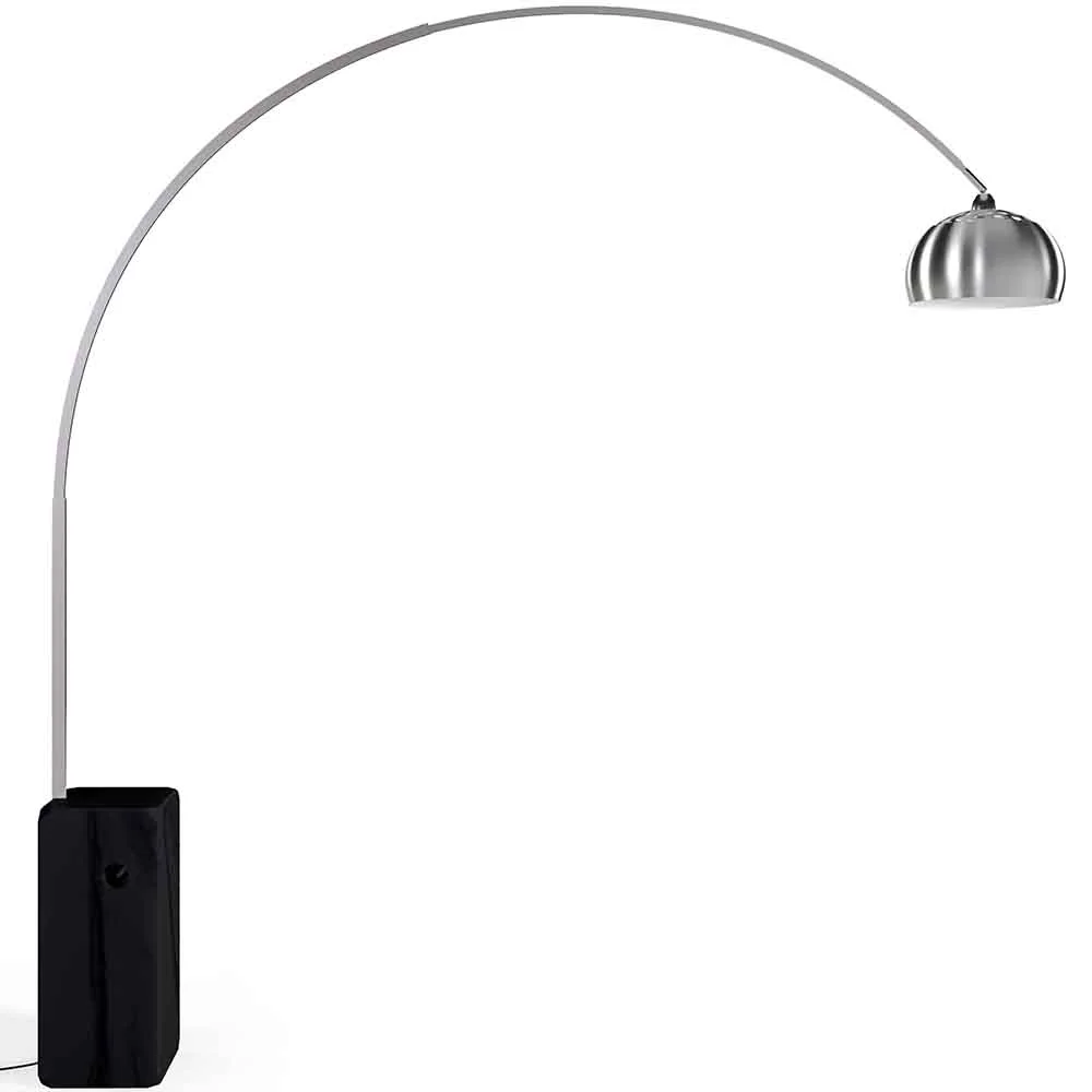 Arco Floor Lamp in Metal with Marble Base – Arko image 8