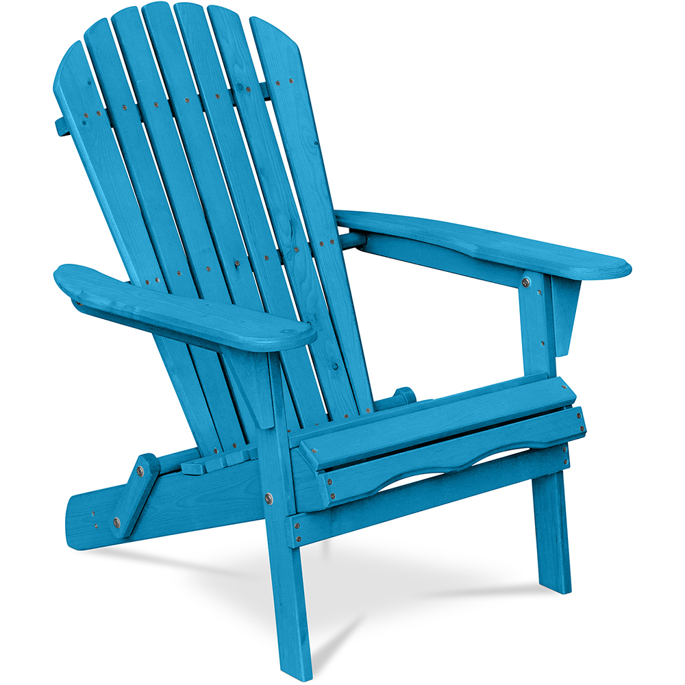  Buy Wooden Outdoor Chair with Armrests - Adirondack Garden Chair - Adirondack Turquoise 59415 - in the EU