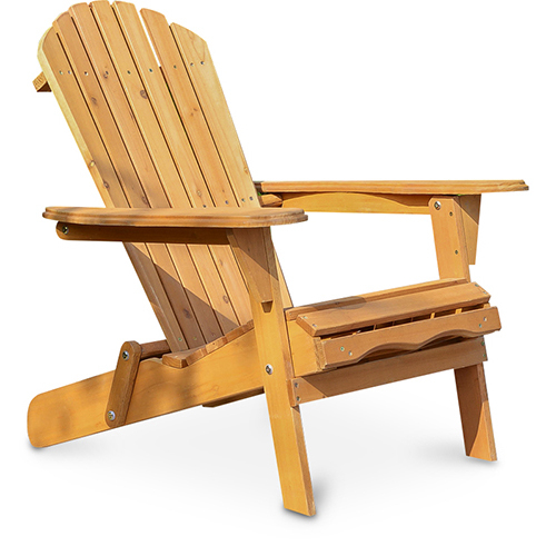 Buy Wooden Outdoor Chair with Armrests - Adirondack Garden Chair - Adirondack Natural wood 59415 - in the EU