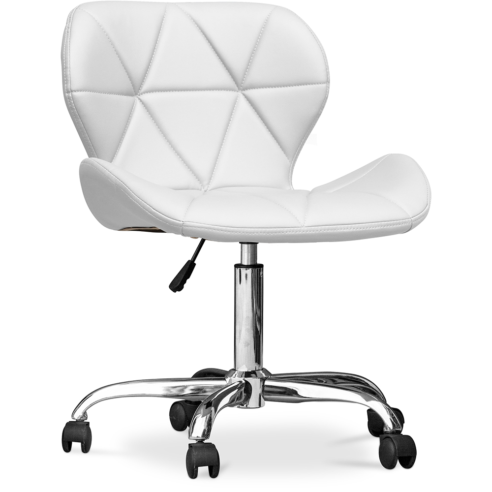  Buy Office Chair with Wheels - Swivel Desk Chair - Upholstered in Leatherette - Wito White 59871 - in the EU